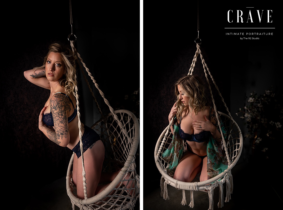 sexy rope swing boudoir photos